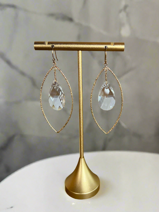 Goldfine- Silver Classic Diamond Dangle Earrings