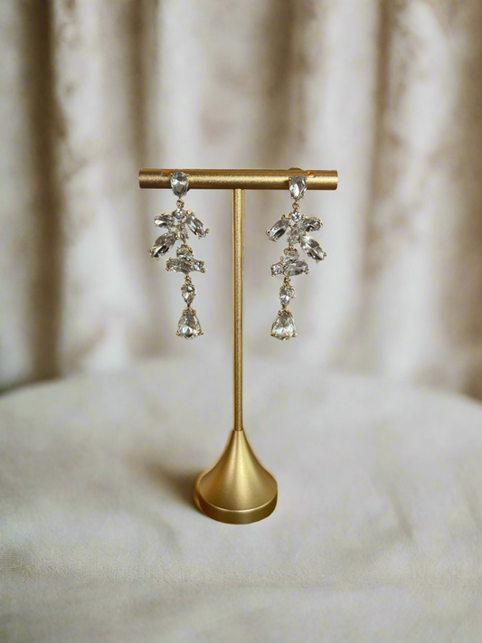 Olive & Piper- Gold and Diamond Dangle Earrings