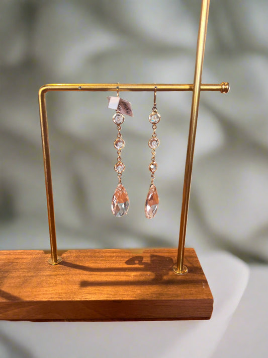 Goldfine- Long Dangle Diamond Earrings