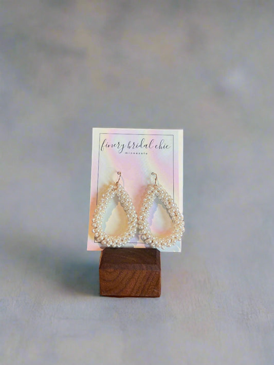 Anarchy Street- Pearl Cluster Beaded Teardrop Earrings