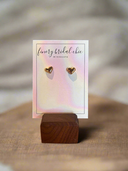 Sweet Cherry- Heart Shaped Stud Earrings