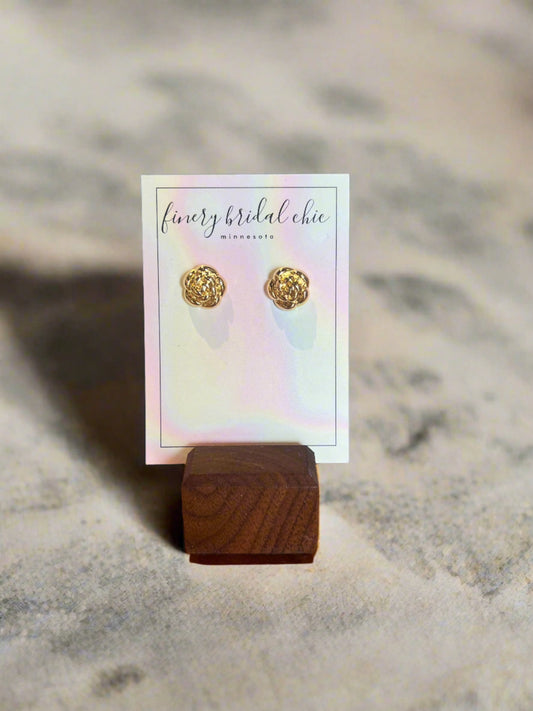 Anarchy Street- Metallic Rose Stud Earrings