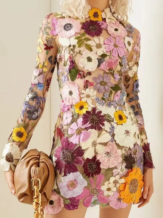 Revella The Label- Amanda Three Dimensional Floral Sheath Dress