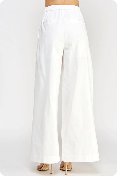 Strut & Bolt- Pleat Detail Wide Leg Twill Pants